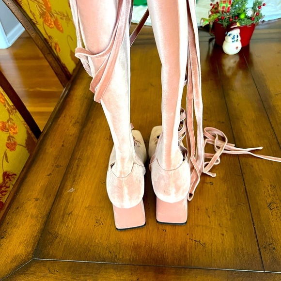 Zimmermann pink velvet boots worn once - Picture 4 of 11